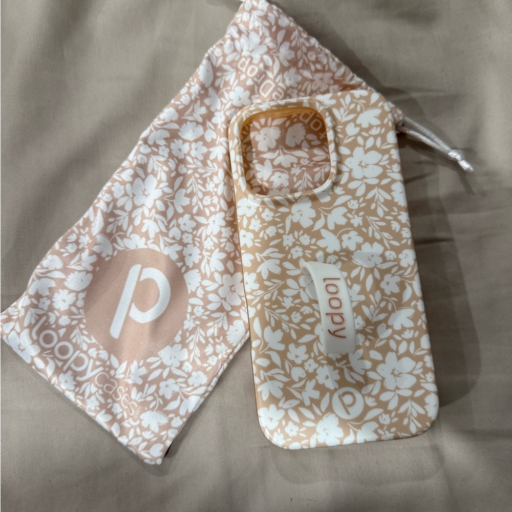 Beige Blossoms Loopy Phone Case